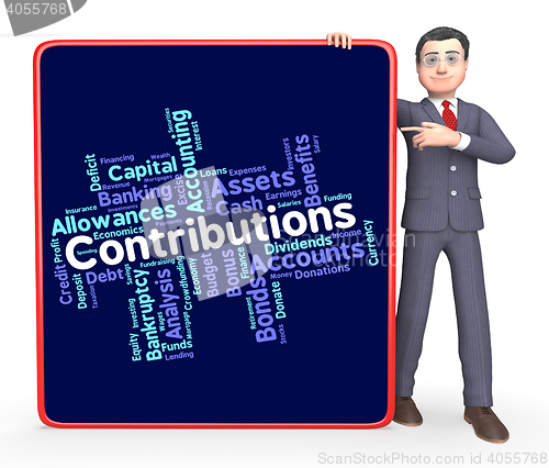 Image of Contributions Word Means Supporter Support And Volunteer