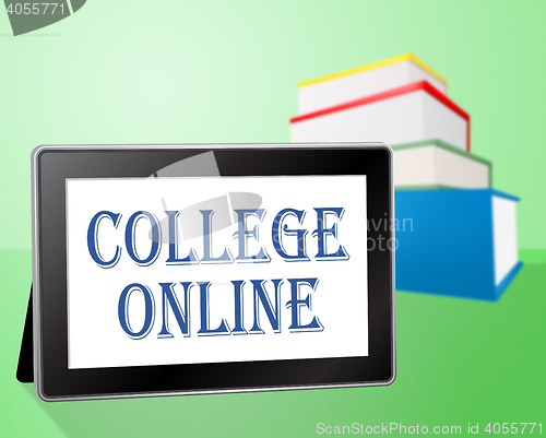 Image of College Online Indicates Web Site And Books