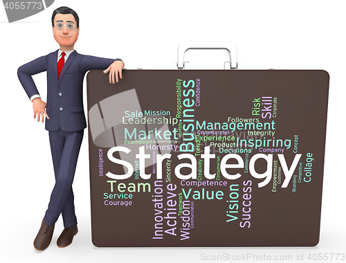 Image of Strategy Words Means Planning Solutions And Wordcloud