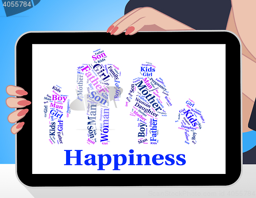 Image of Happiness Family Shows Blood Relative And Cheer