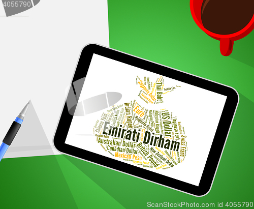 Image of Emirati Dirham Shows United Arab Emirates And Coin