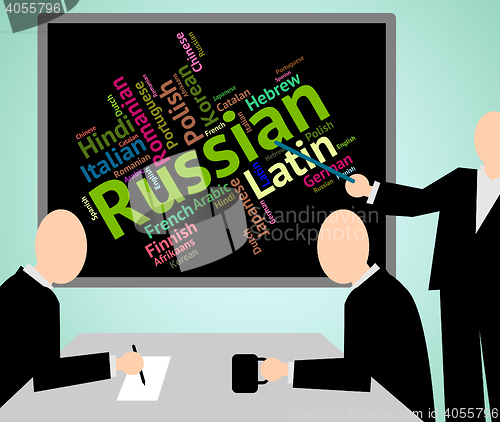 Image of Russian Language Means Foreign Wordcloud And Text