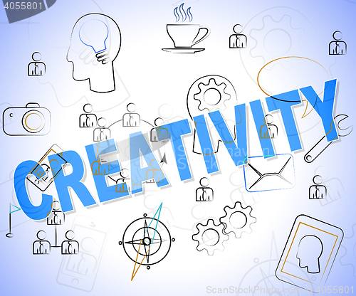 Image of Creativity Word Shows Ideas Inventions And Creatives