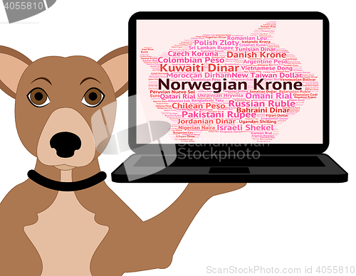 Image of Norwegian Krone Indicates Worldwide Trading And Exchange