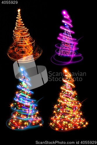 Image of 4 xmas tree