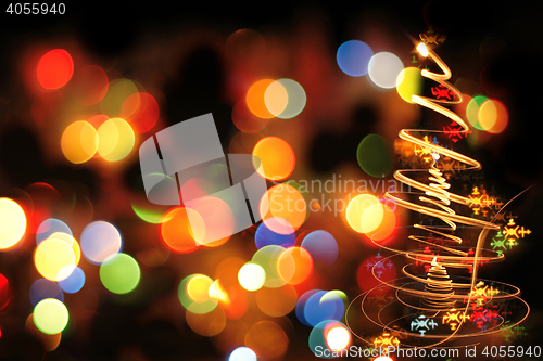 Image of color christmas tree