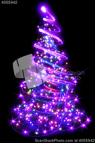 Image of color christmas tree
