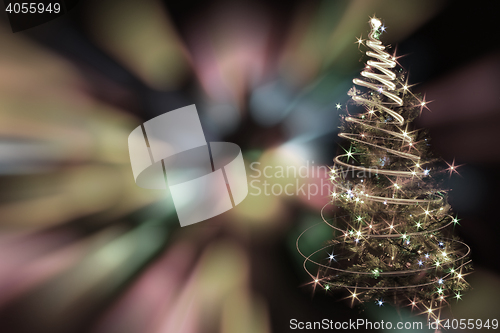 Image of christmas tree from xmas lights