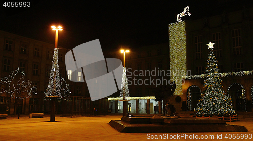 Image of Ostrava in the christmas night