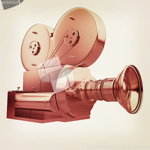 Image of Old camera. 3d render. 3D illustration. Vintage style.