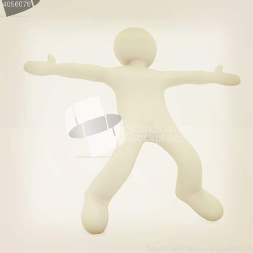 Image of 3d man isolated on white. Series: morning exercises - flexibilit