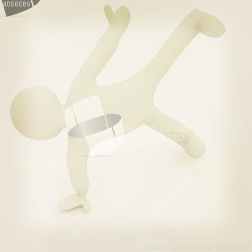 Image of 3d man isolated on white. Series: morning exercises - making pus