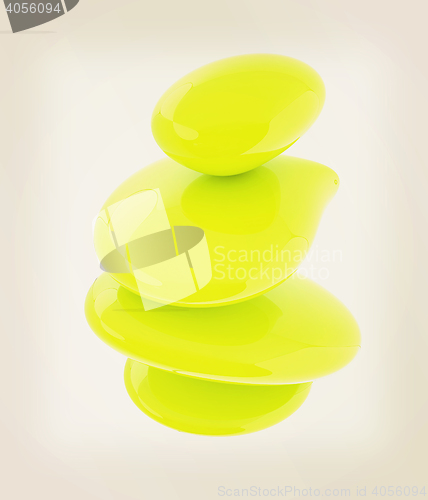 Image of Green spa stones . 3D illustration. Vintage style.
