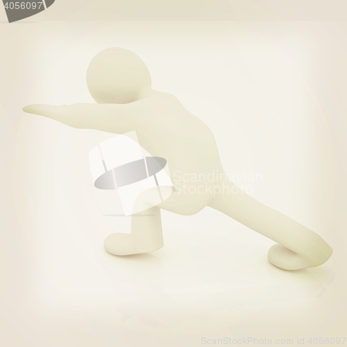 Image of 3d man isolated on white. Series: morning exercises - flexibilit