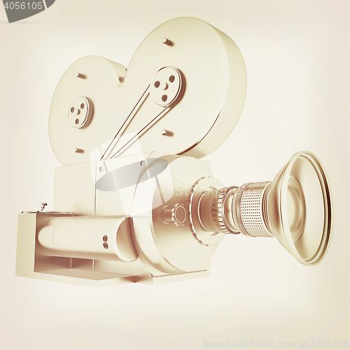 Image of Old camera. 3d render. 3D illustration. Vintage style.