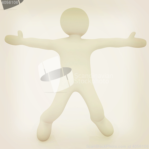 Image of 3d man isolated on white. Series: morning exercises - flexibilit