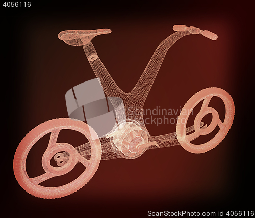 Image of 3d modern bike concept. 3D illustration. Vintage style.