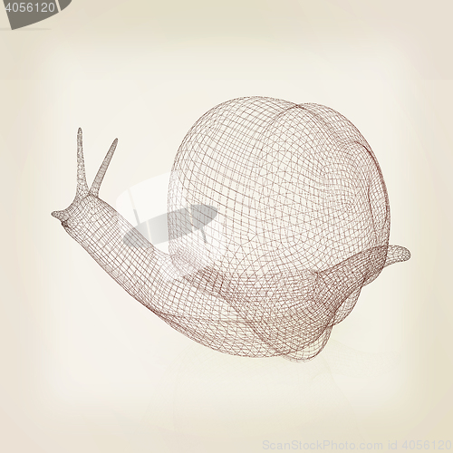 Image of 3d fantasy animal, snail on white background . 3D illustration. 