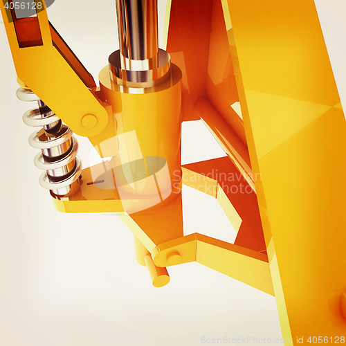 Image of Abstract engineering assembly. 3D illustration. Vintage style.