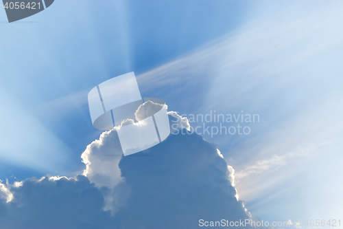 Image of Bright clouds and lights on sky