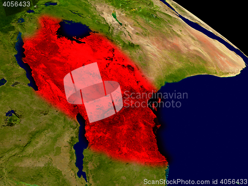 Image of Tanzania from space