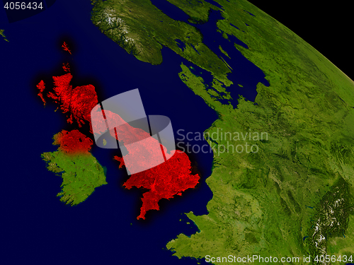 Image of United Kingdom from space