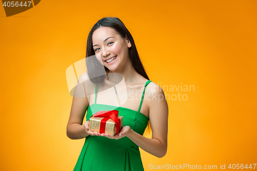 Image of Chinese girl with a gift