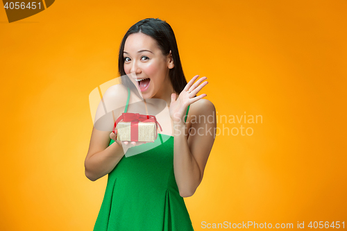 Image of Chinese girl with a gift