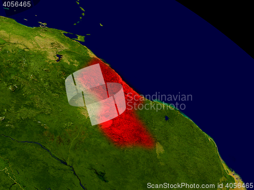 Image of Guyana from space