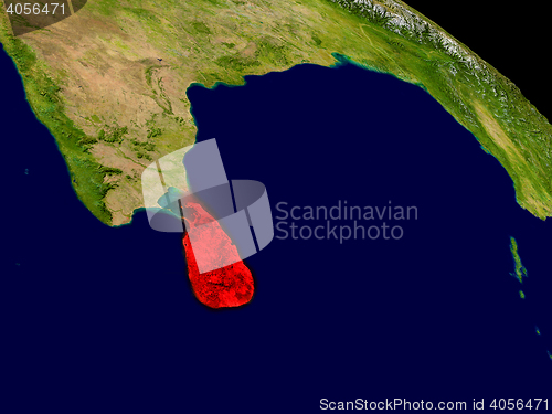 Image of Sri Lanka from space