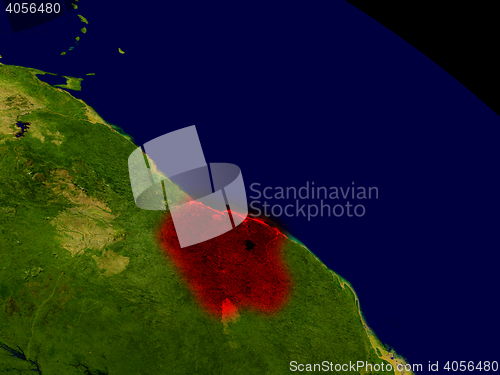 Image of Suriname from space
