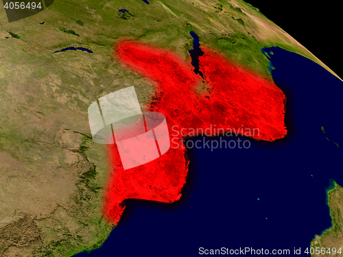 Image of Mozambique from space