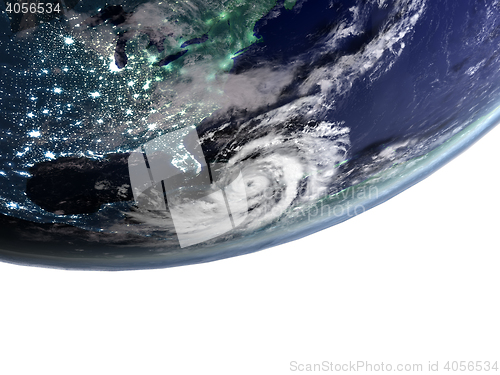 Image of Hurricane Matthew approaching Florida