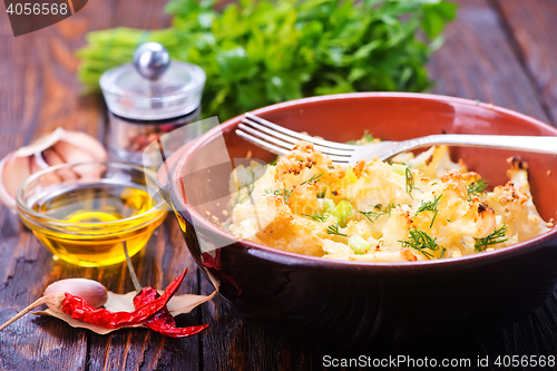 Image of cauliflower baked with egg