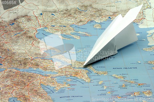 Image of travel to greece by plane