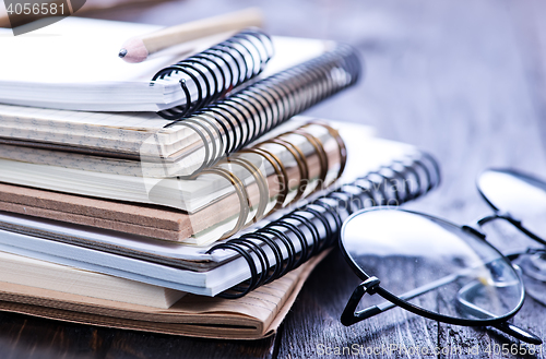 Image of Stack of spiral notebooks