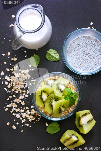 Image of milk with chia seeds