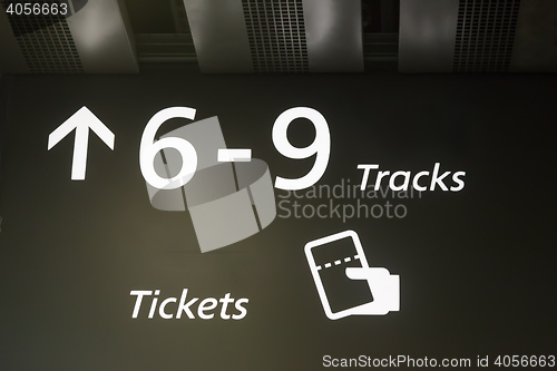 Image of The signal output to the trains at the station.