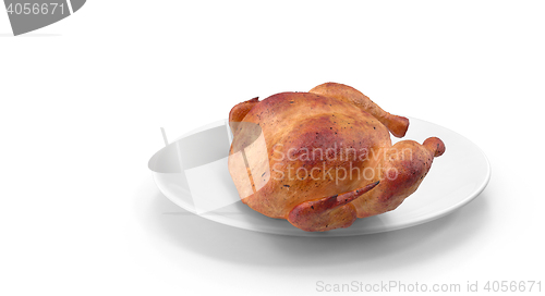 Image of Delicious fried chicken on white ceramic dish