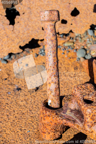 Image of Remains of a boat wreck - Iceland - Selective focus