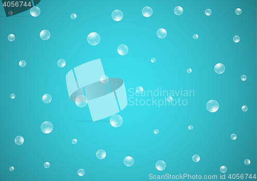 Image of water drops on blue background