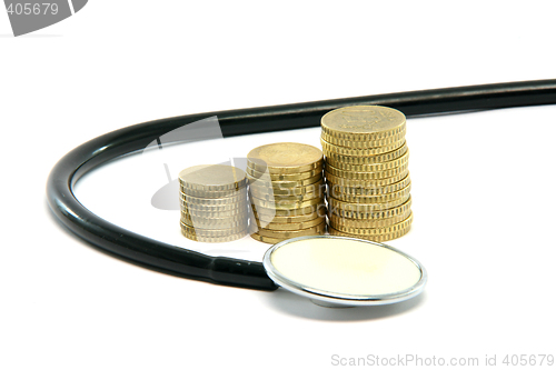 Image of money and stethoscope