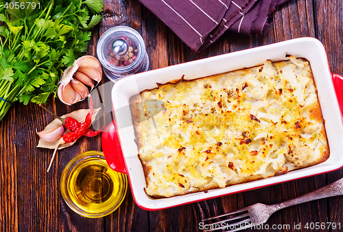 Image of cauliflower baked with egg