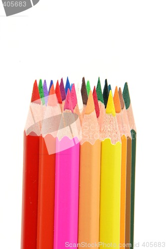 Image of color pencils with copy space