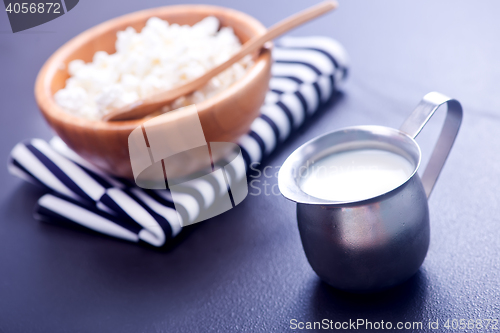 Image of fresh milk and cottage 