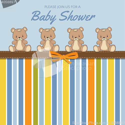 Image of Delicate baby shower card with teddy bears