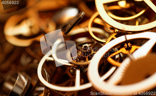 Image of Detail of clock parts for restoration