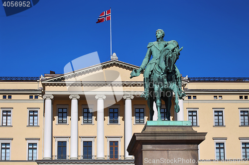 Image of Statue of Norwegian King Karl Johan XIV in Oslo, Norway 