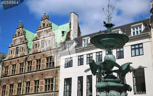 Image of Fountain Stork on Amagertorv in Copenhagen, Denmark