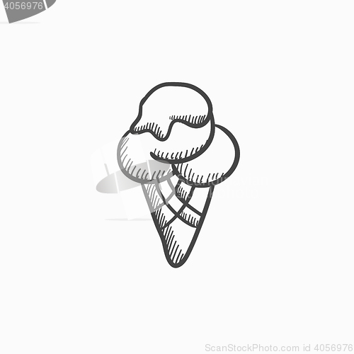 Image of Ice cream sketch icon.